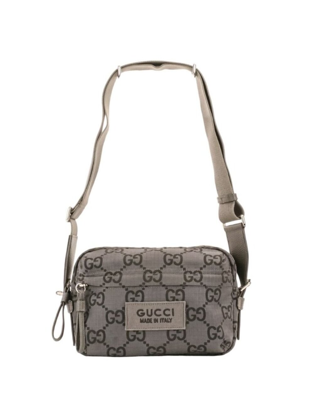 Gucci Econylon GG Polyester Shoulder Bag Gray